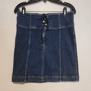 Free People Modern Femme Corset Jean Skirt Size 10